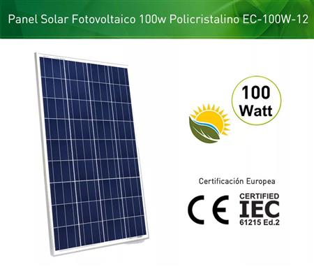Panel Solar Fotovoltaico 100w Policristal Electrocomponentes